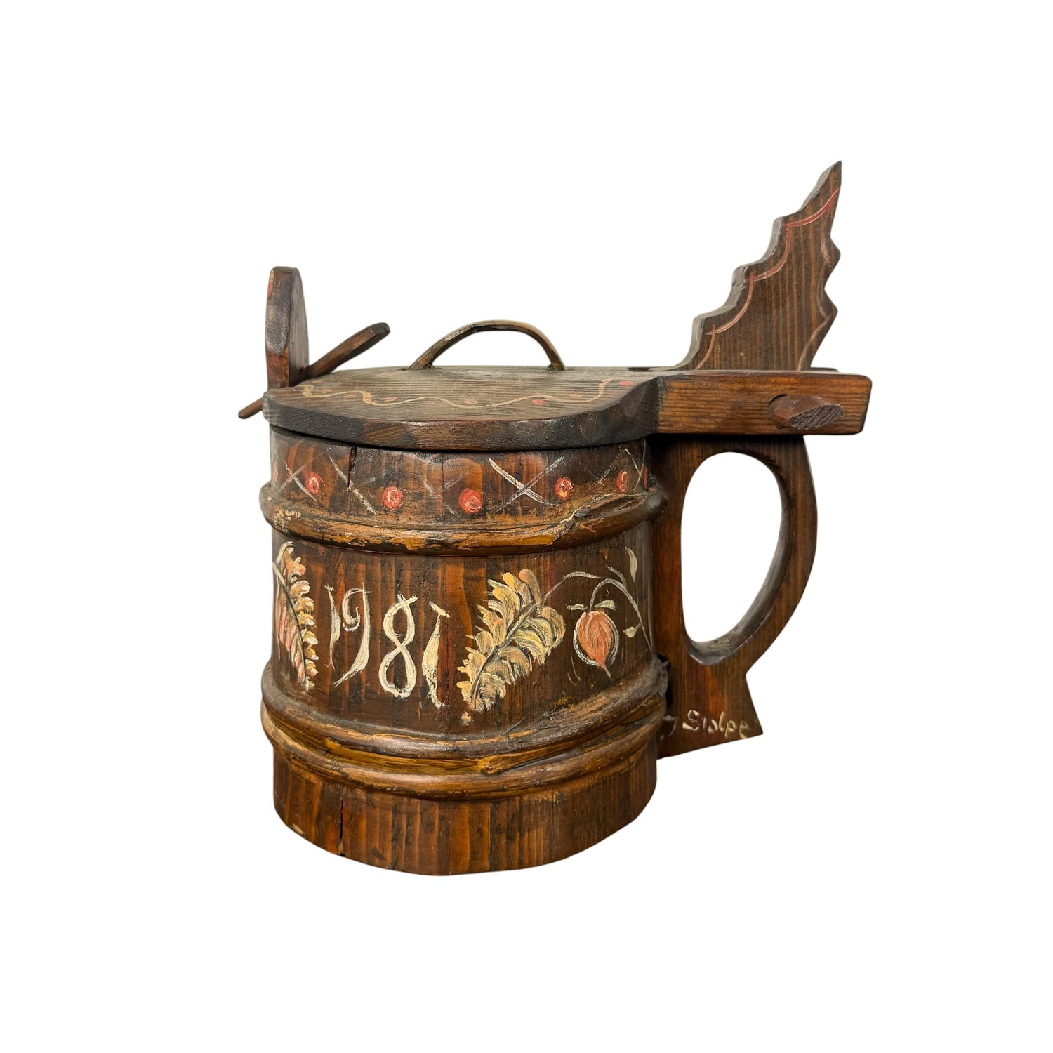 Zweeds Handbeschilderd Houten Bierpul