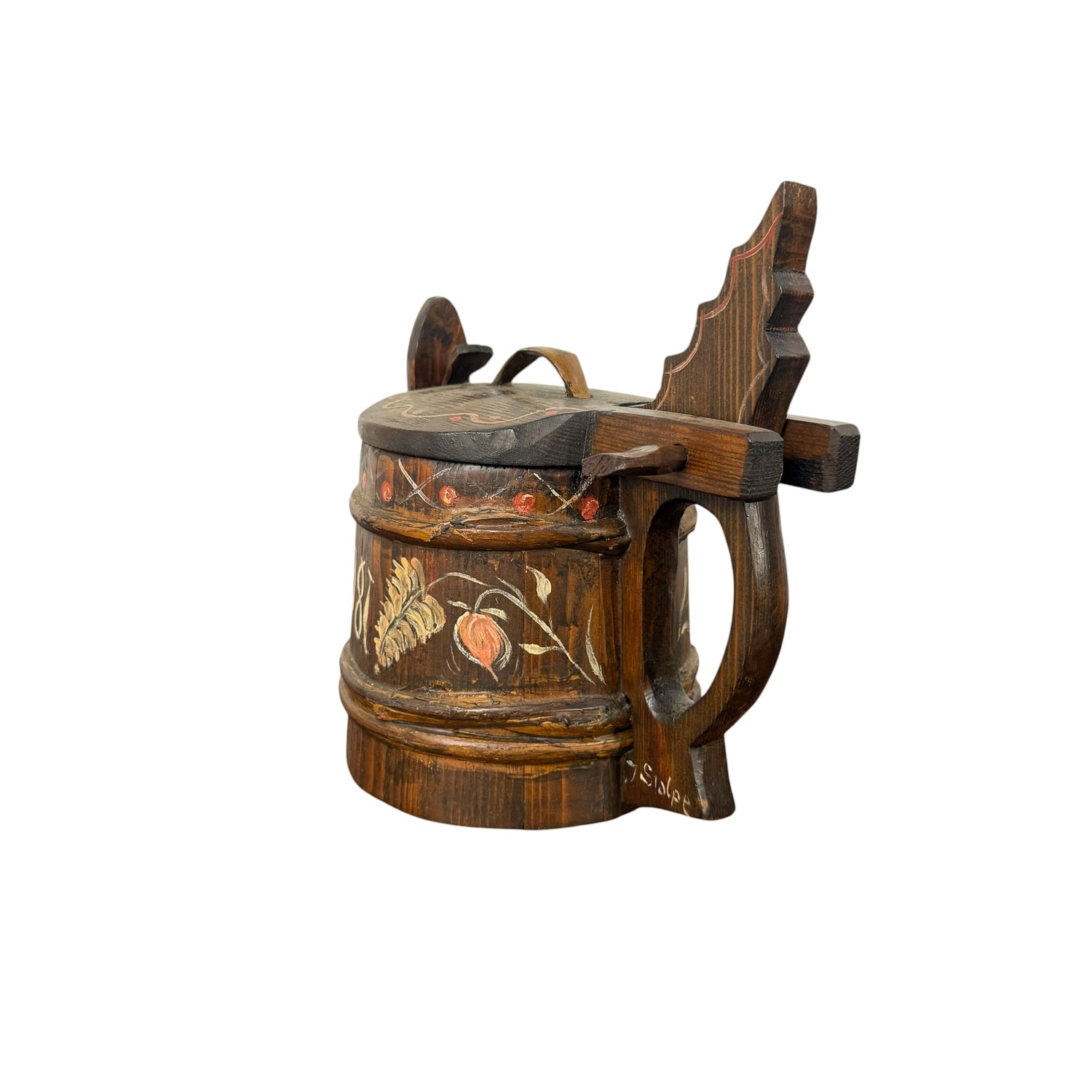 Zweeds Handbeschilderd Houten Bierpul