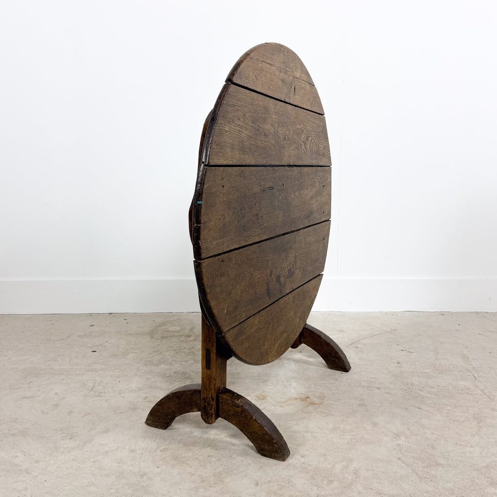 French antique rustic oak wine table