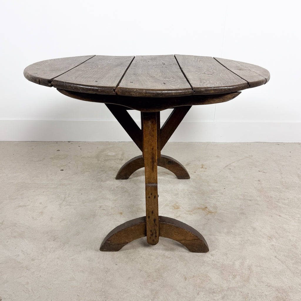 French antique rustic oak wine table
