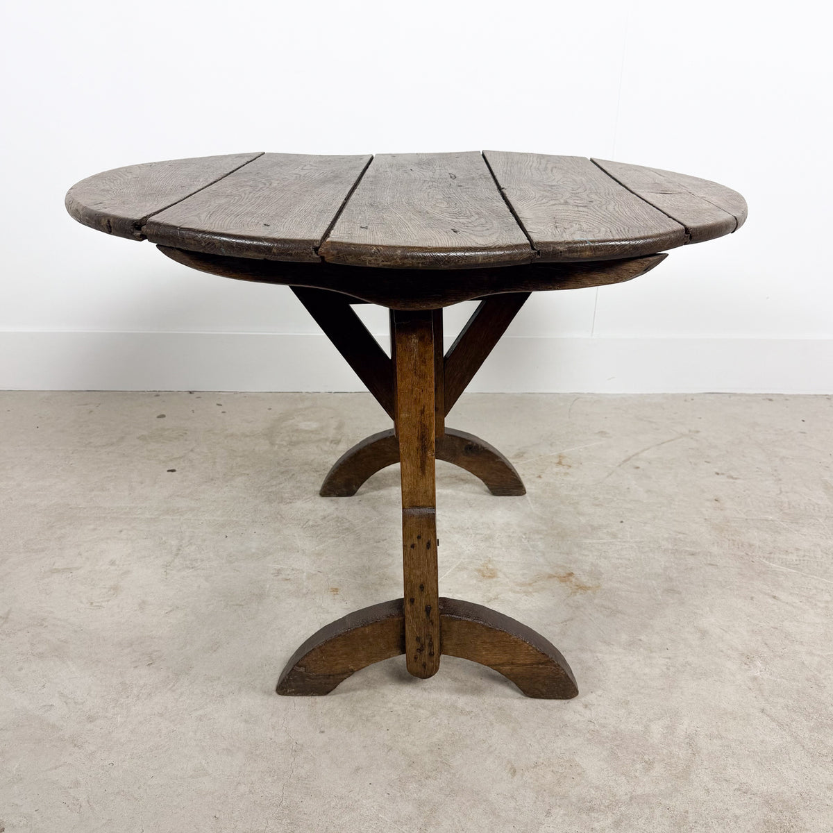 French antique rustic oak wine table