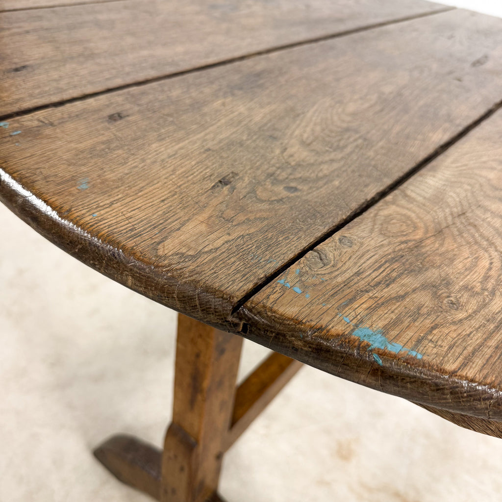 French antique rustic oak wine table