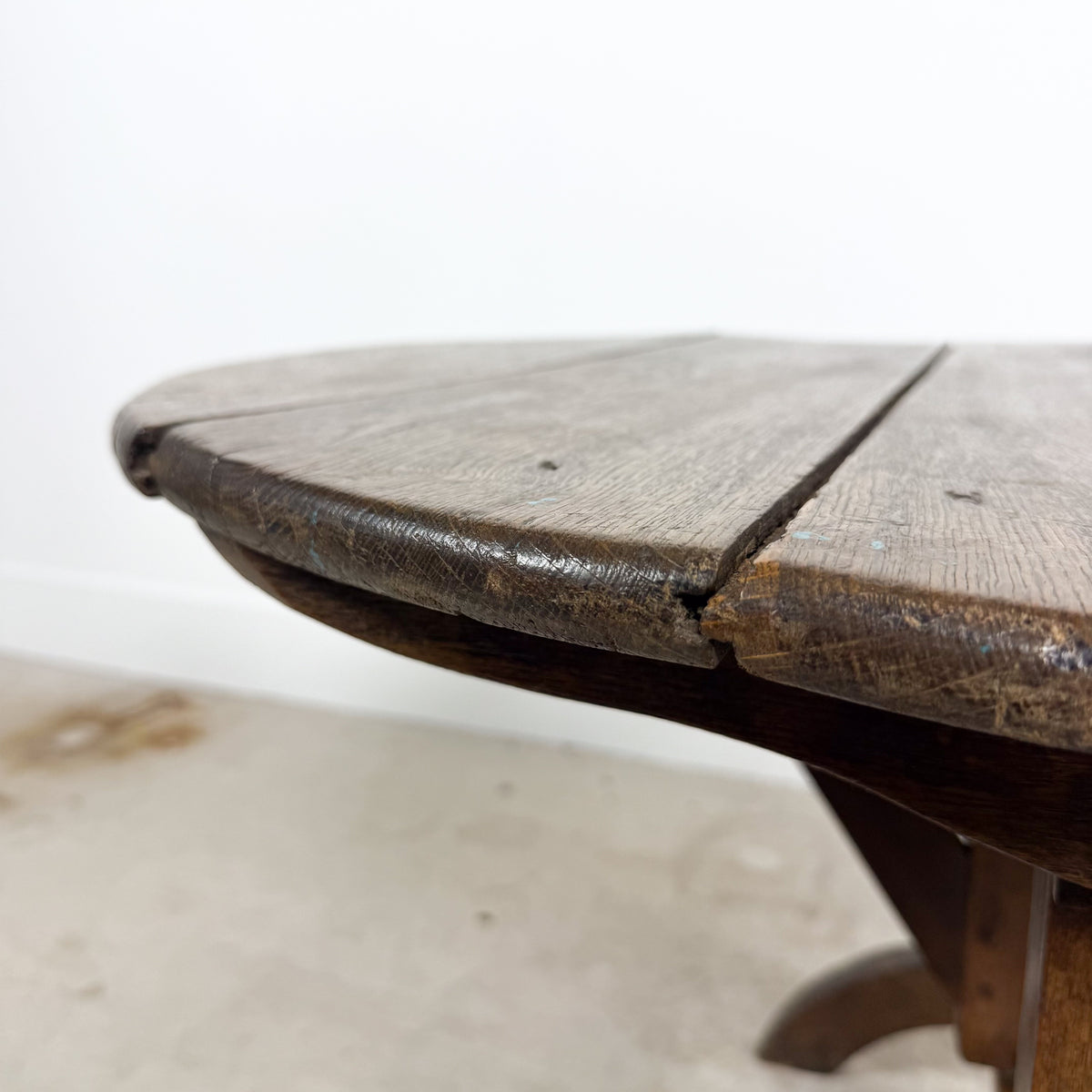 French antique rustic oak wine table