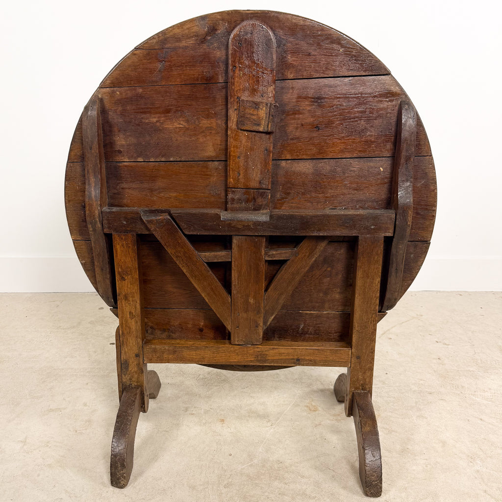 French antique rustic oak wine table