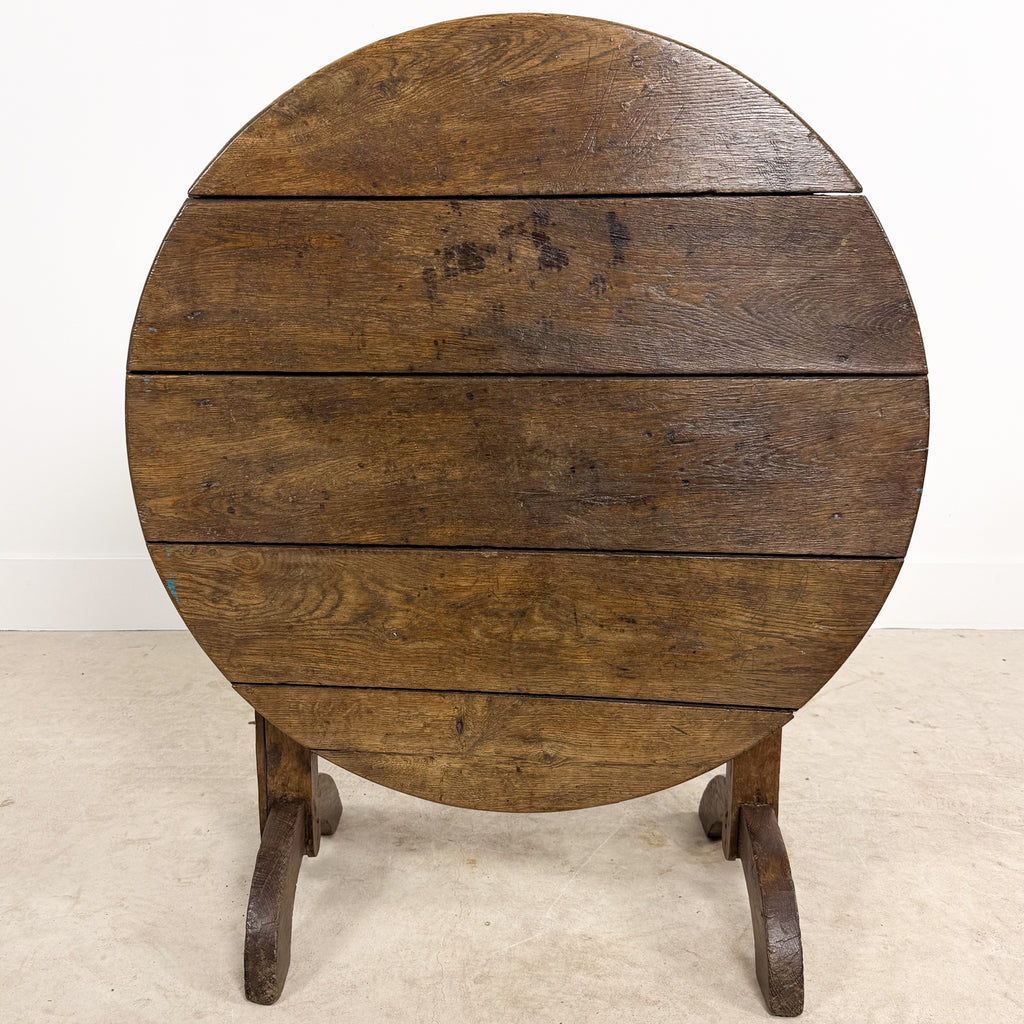 French antique rustic oak wine table