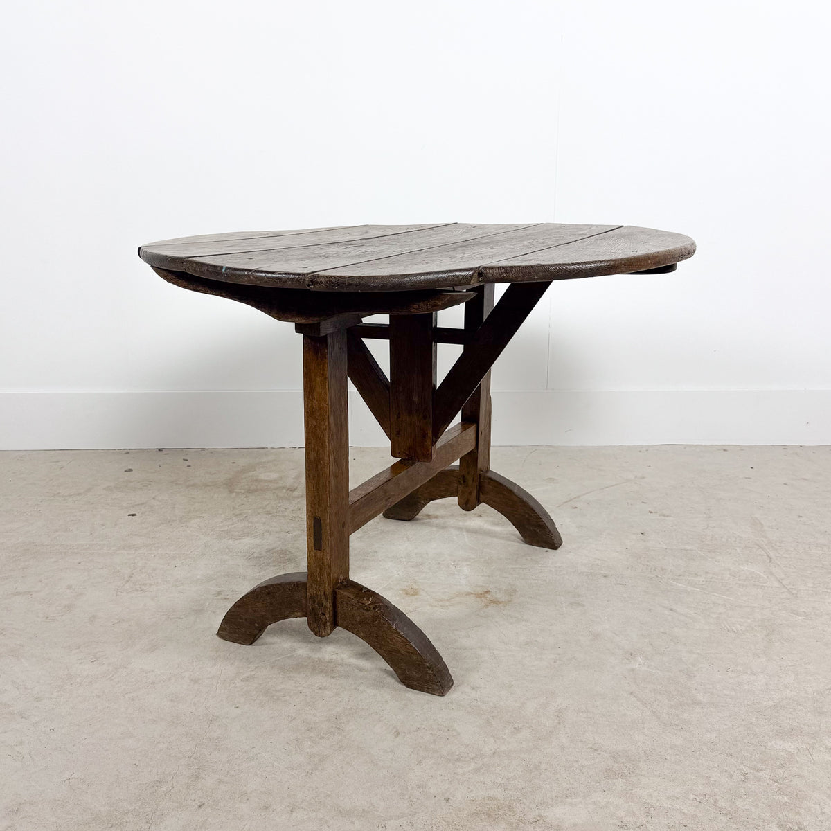 French antique rustic oak wine table