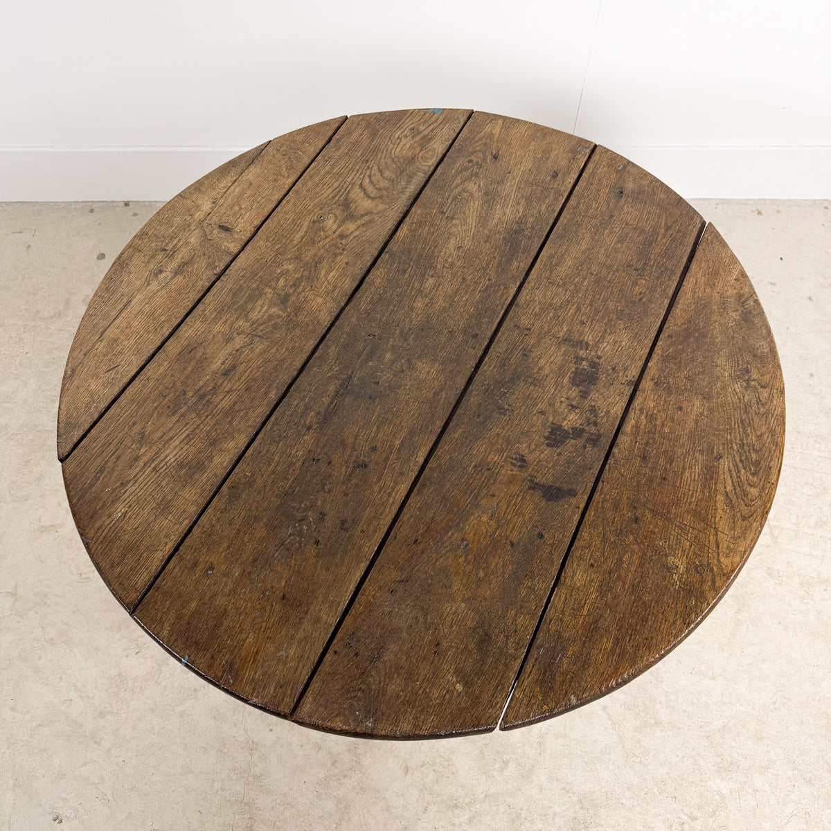 French antique rustic oak wine table