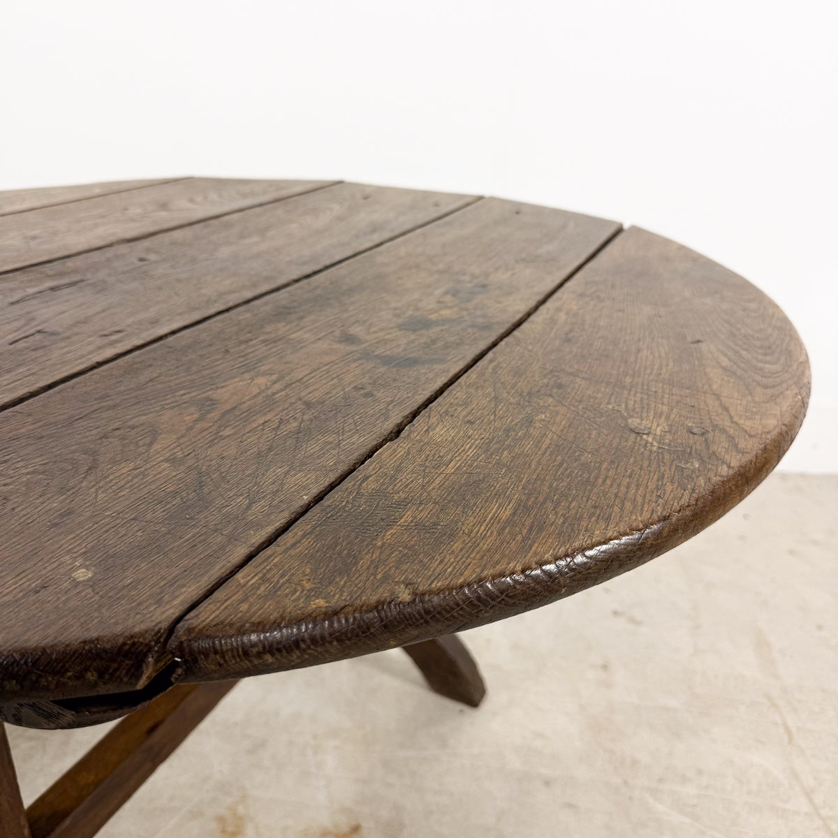 French antique rustic oak wine table