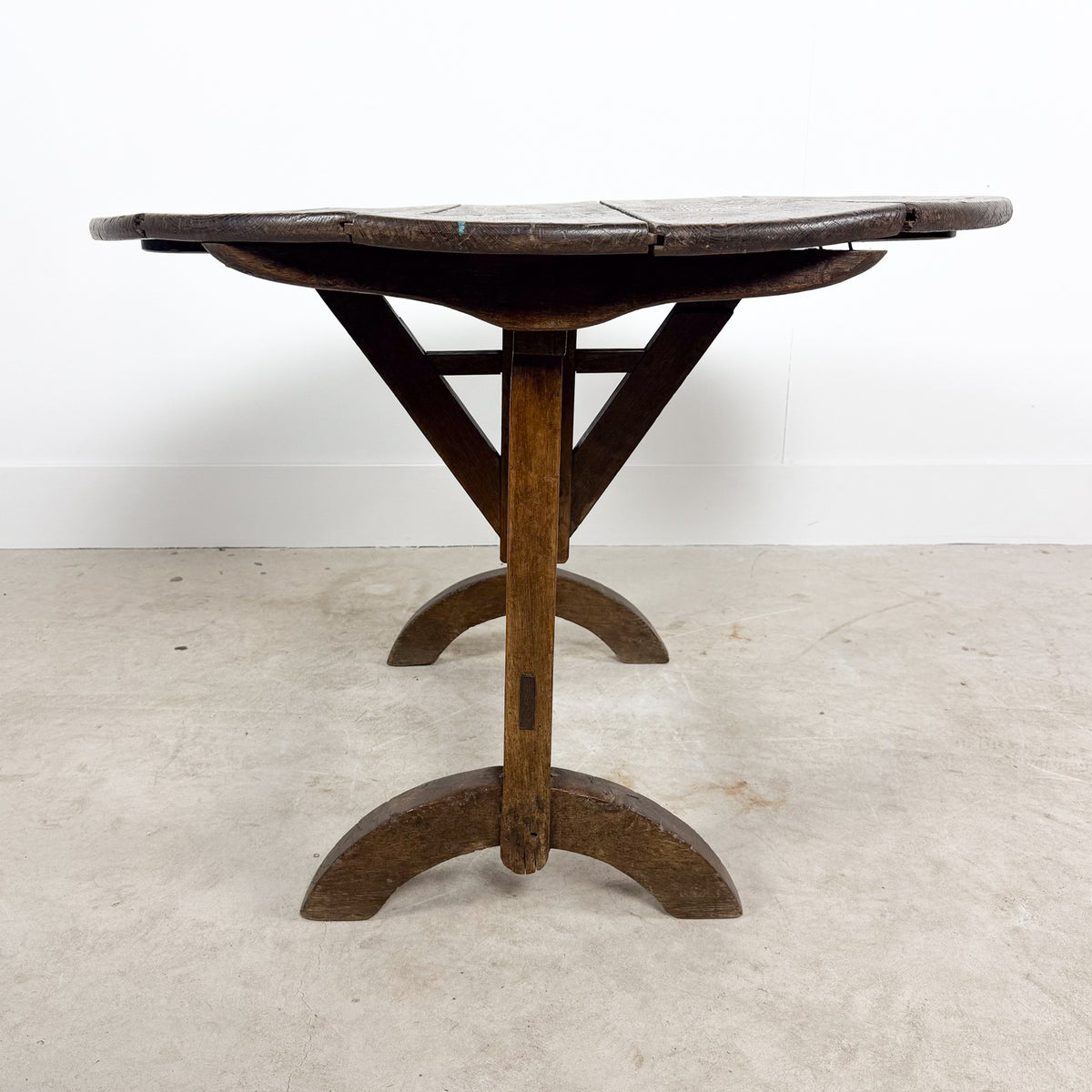 French antique rustic oak wine table