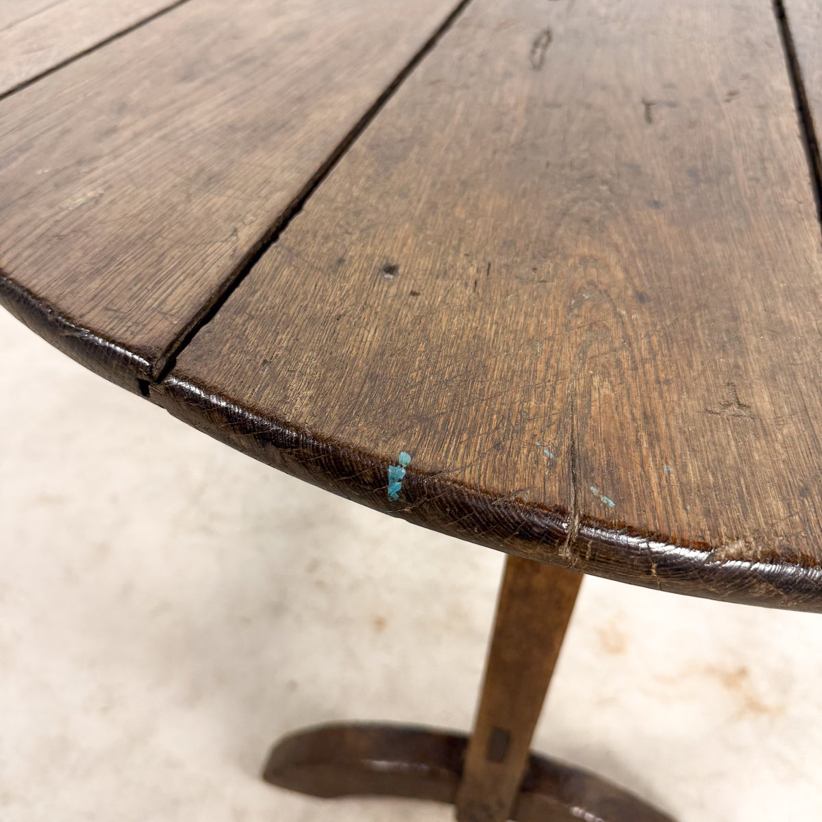 French antique rustic oak wine table