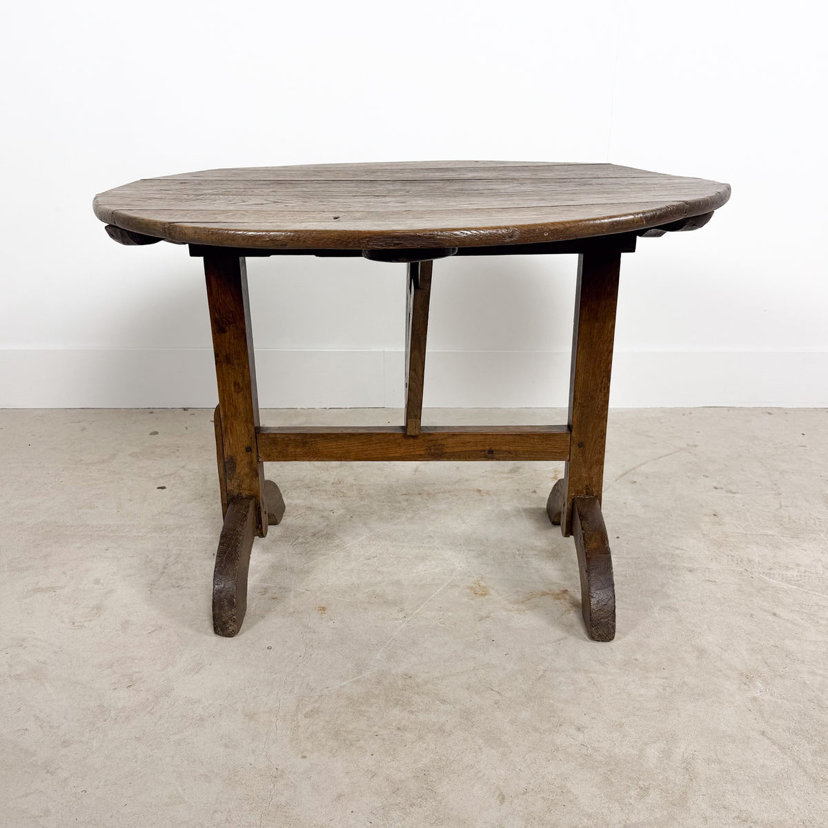 French antique rustic oak wine table