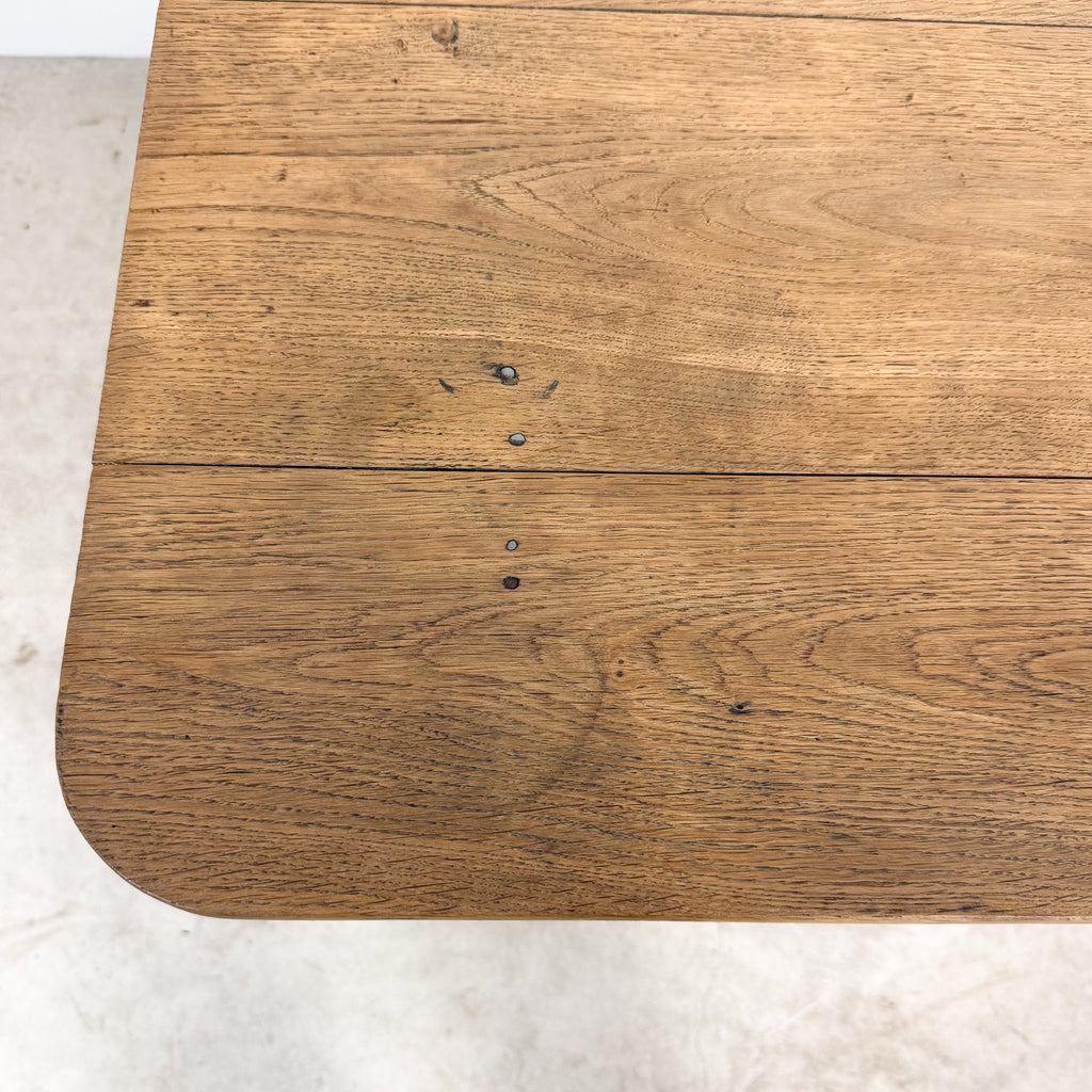 Antieke boerderijkamer tafel van gebleekt eiken met lade