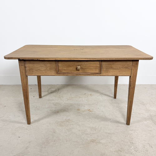 Antieke boerderijkamer tafel van gebleekt eiken met lade