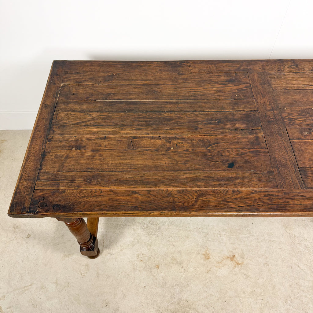 Antique Rustic Oak Farmhouse Dining Table
