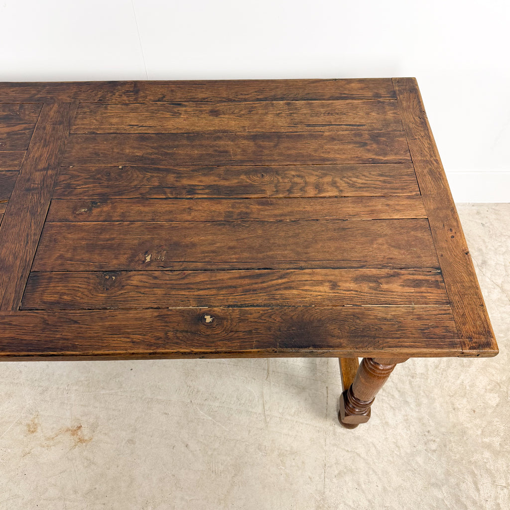 Antique Rustic Oak Farmhouse Dining Table