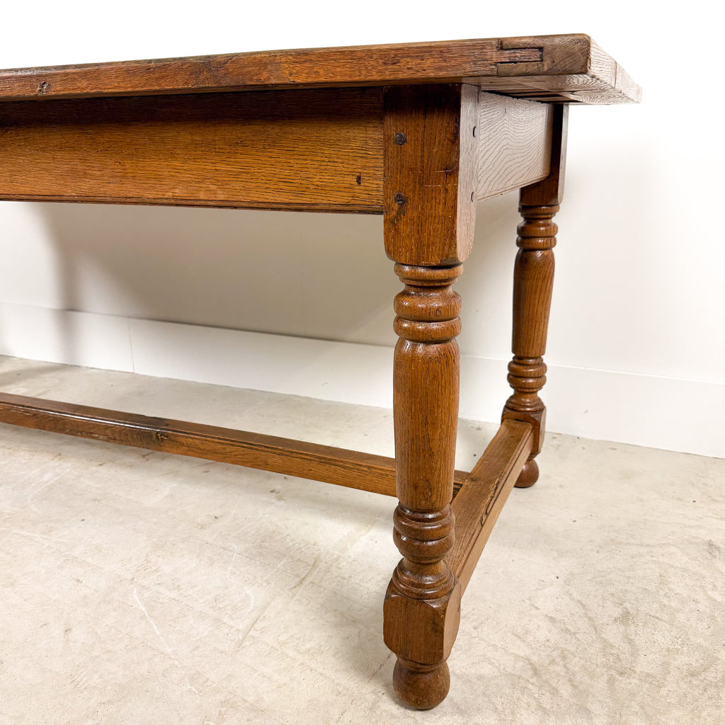 Antique Rustic Oak Farmhouse Dining Table