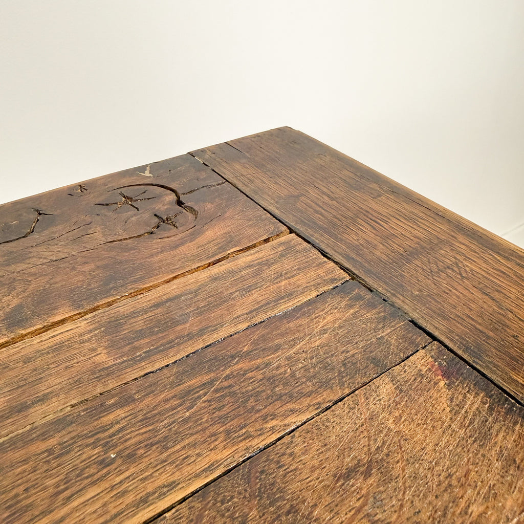 Antique Rustic Oak Farmhouse Dining Table