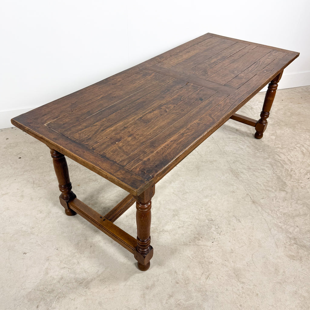 Antique Rustic Oak Farmhouse Dining Table