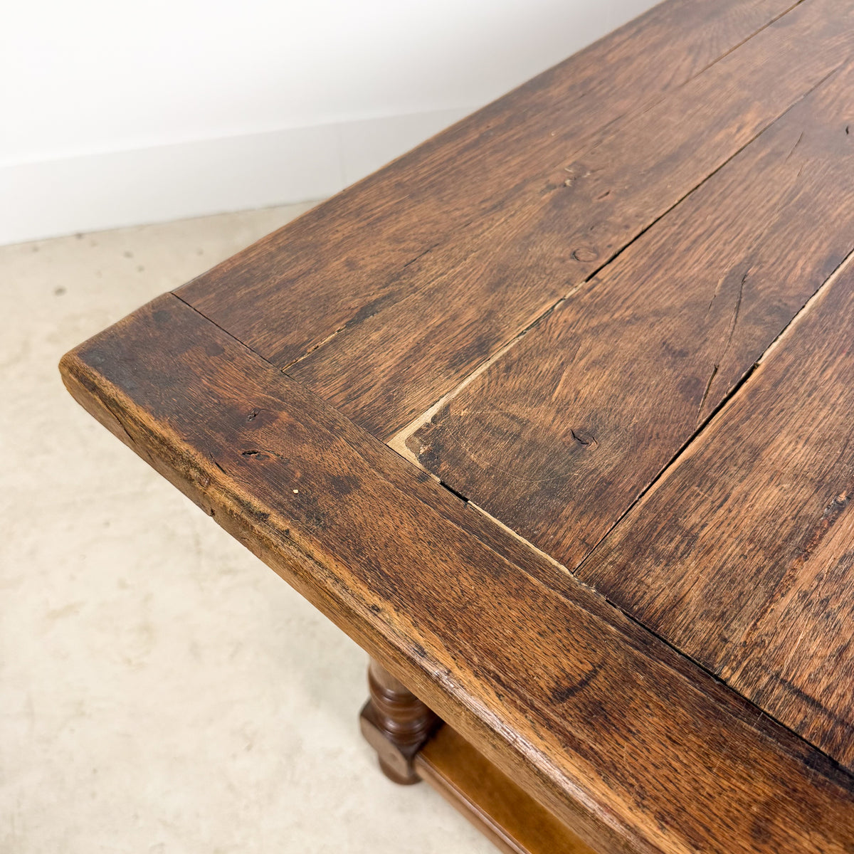 Antique Rustic Oak Farmhouse Dining Table