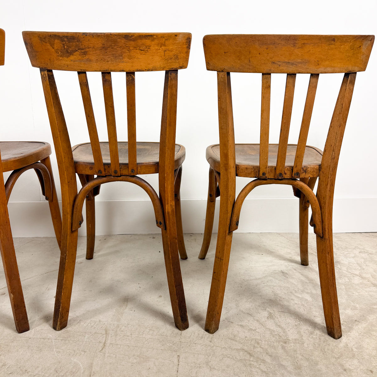 Set van 5 vintage Franse bistrostoelen van Fischel