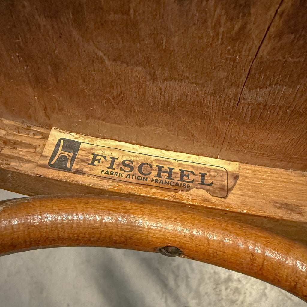 Set van 5 vintage Franse bistrostoelen van Fischel