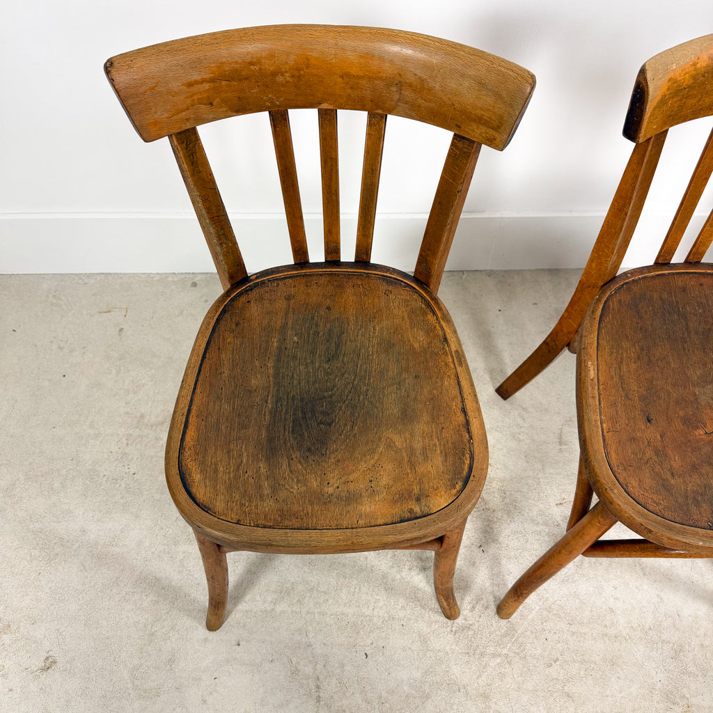 Set van 5 vintage Franse bistrostoelen van Fischel