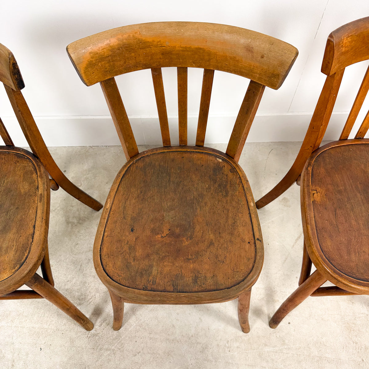 Set van 5 vintage Franse bistrostoelen van Fischel