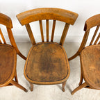 Set van 5 vintage Franse bistrostoelen van Fischel