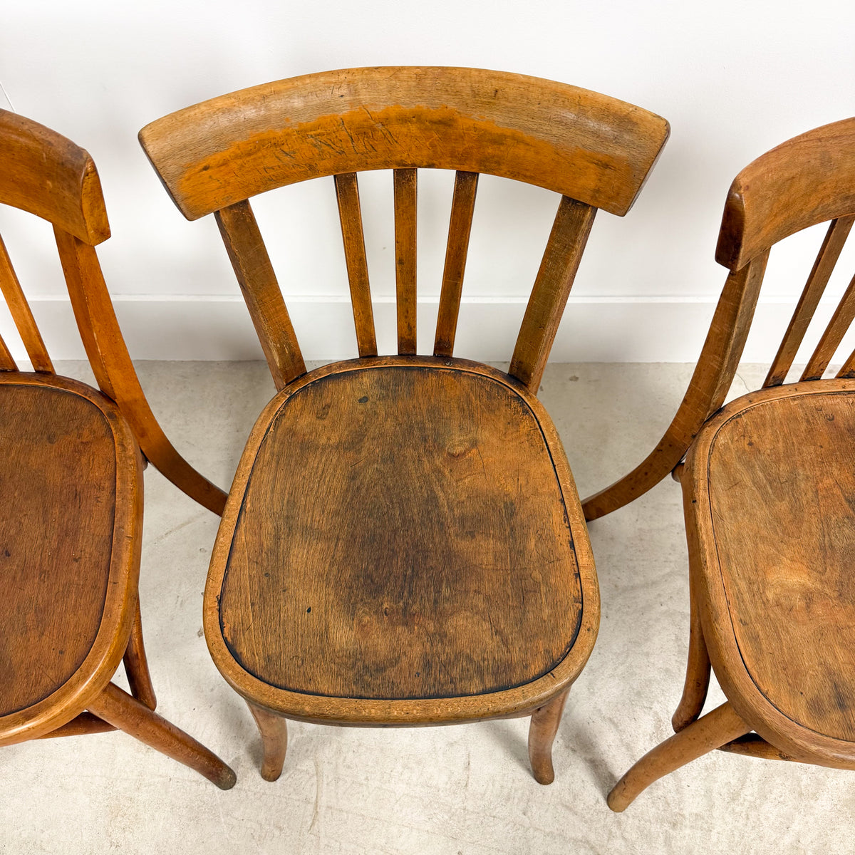 Set van 5 vintage Franse bistrostoelen van Fischel