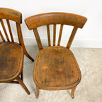 Set van 5 vintage Franse bistrostoelen van Fischel