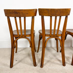 Set van 5 vintage Franse bistrostoelen van Fischel