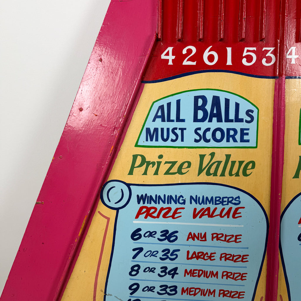 Vintage double Roll a ball carnival game board