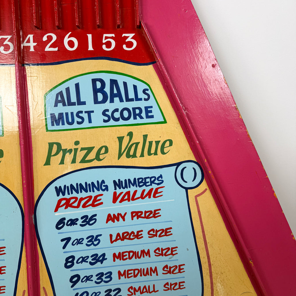 Vintage double Roll a ball carnival game board