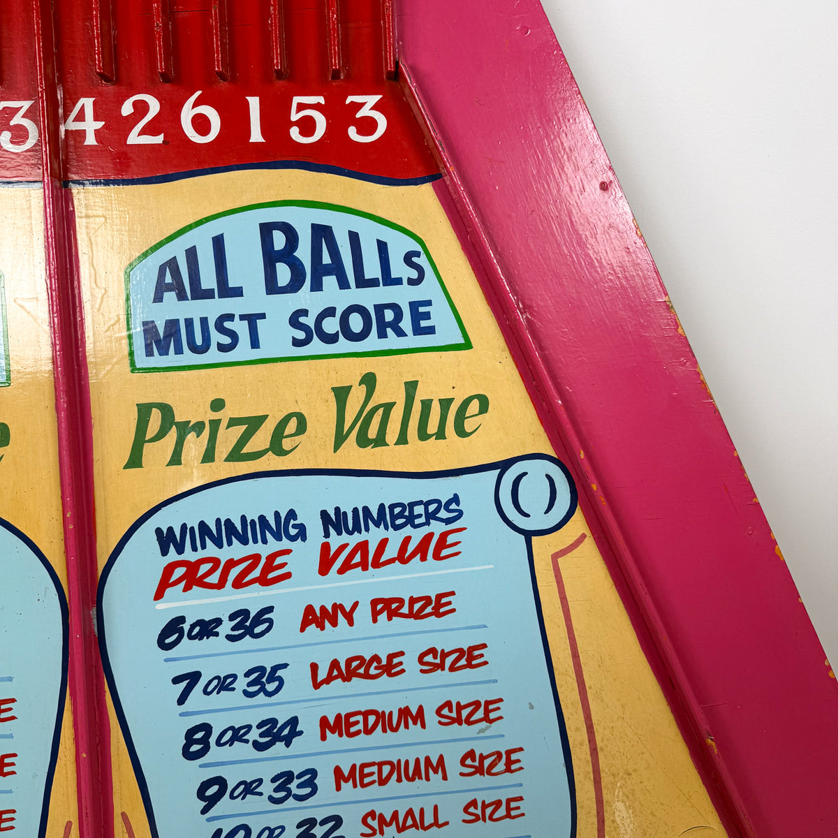 Vintage double Roll a ball carnival game board
