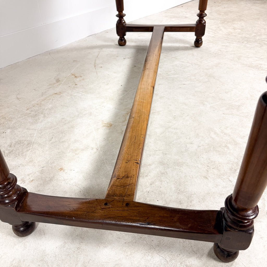 Antique Walnut Writing Table with Turned Legs