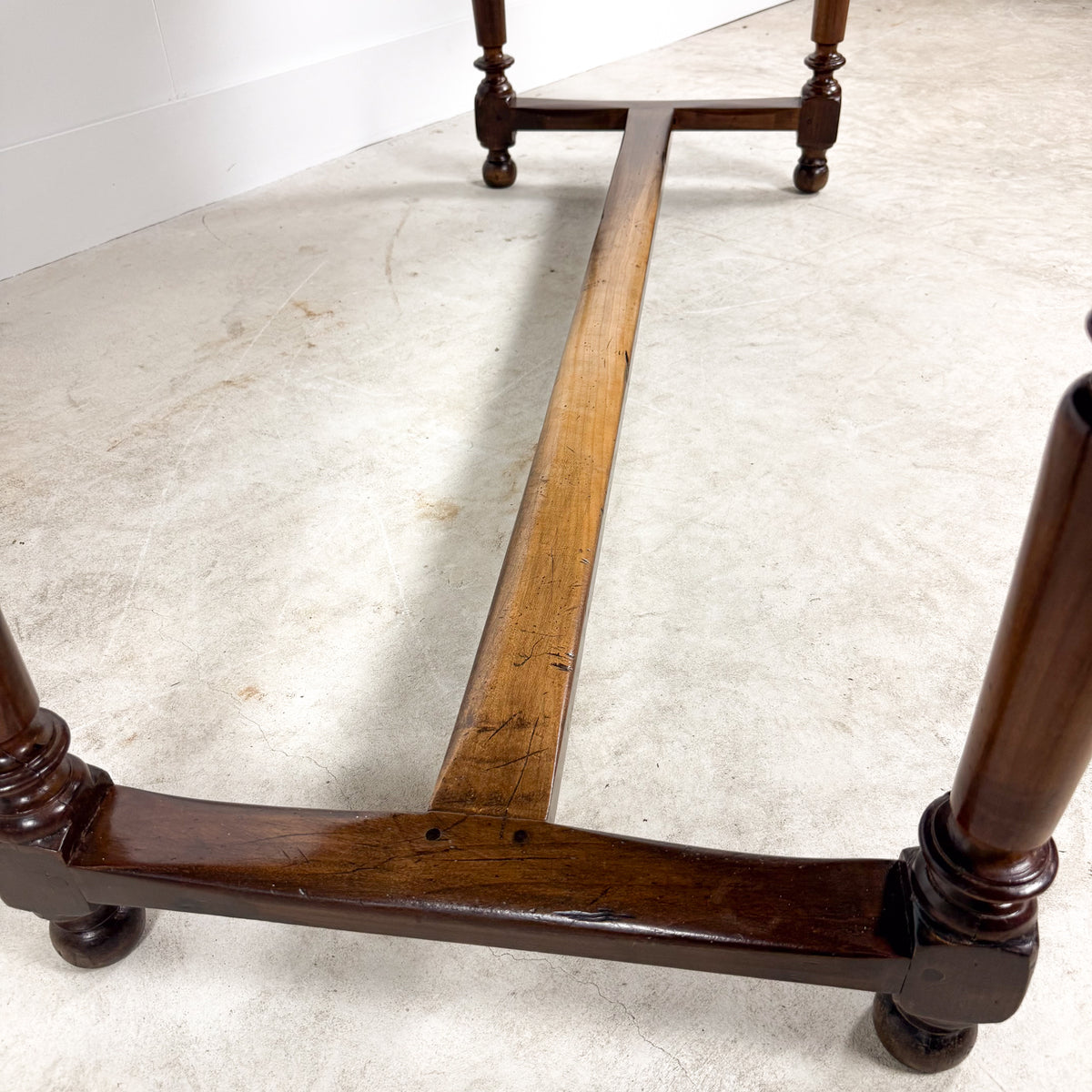 Antique Walnut Writing Table with Turned Legs