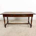 Antique Walnut Writing Table with Turned Legs