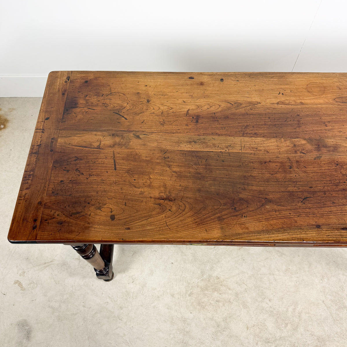 Antique Walnut Writing Table with Turned Legs