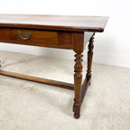 Antique Walnut Writing Table with Turned Legs