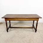 Antique Walnut Writing Table with Turned Legs