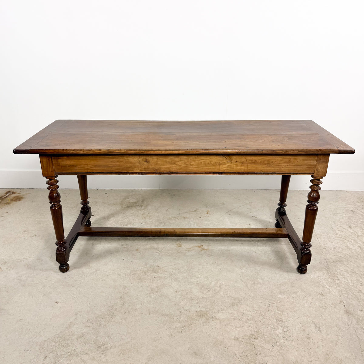 Antique Walnut Writing Table with Turned Legs