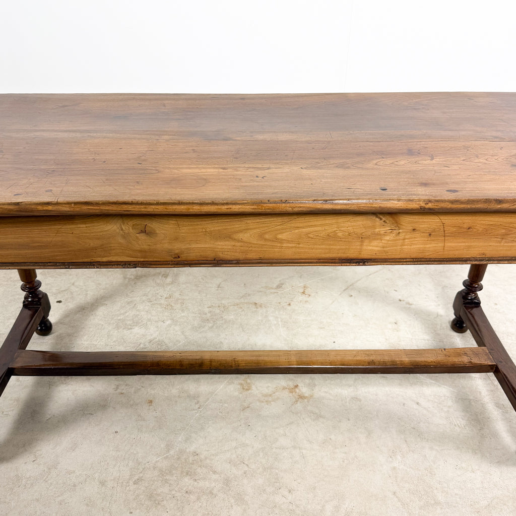 Antique Walnut Writing Table with Turned Legs