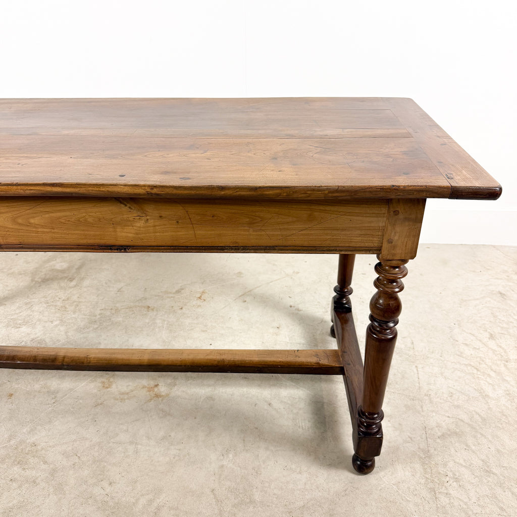 Antique Walnut Writing Table with Turned Legs