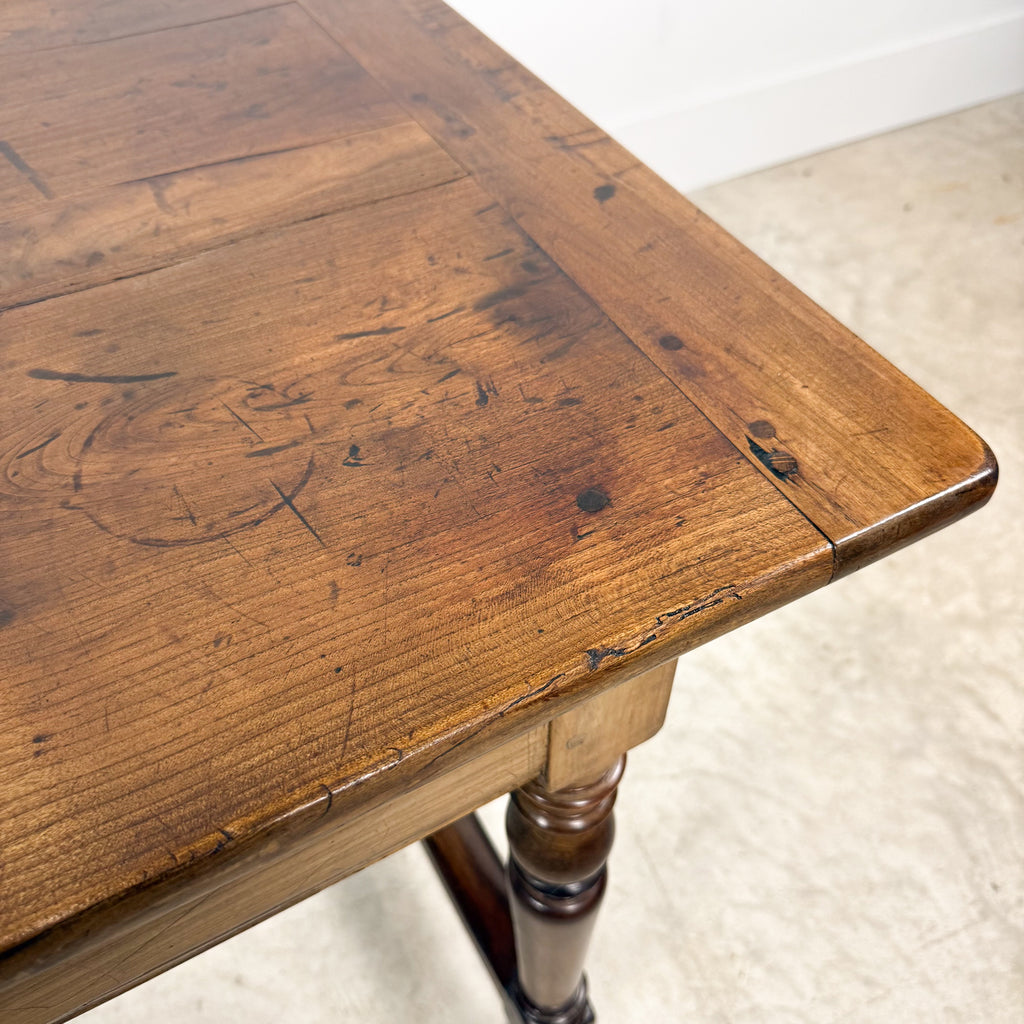 Antique Walnut Writing Table with Turned Legs