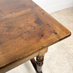 Antique Walnut Writing Table with Turned Legs