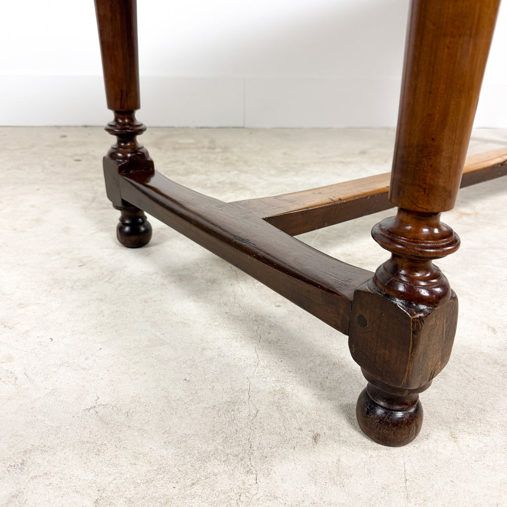Antique Walnut Writing Table with Turned Legs