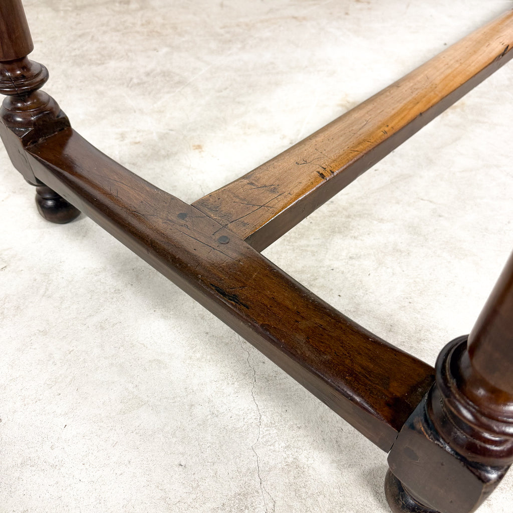 Antique Walnut Writing Table with Turned Legs