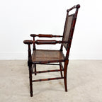 Antique Faux Bamboo Chairs with Cane Seats and Backrest