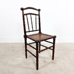 Antique Faux Bamboo Chairs with Cane Seats and Backrest