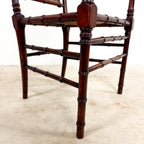 Antique Faux Bamboo Chairs with Cane Seats and Backrest